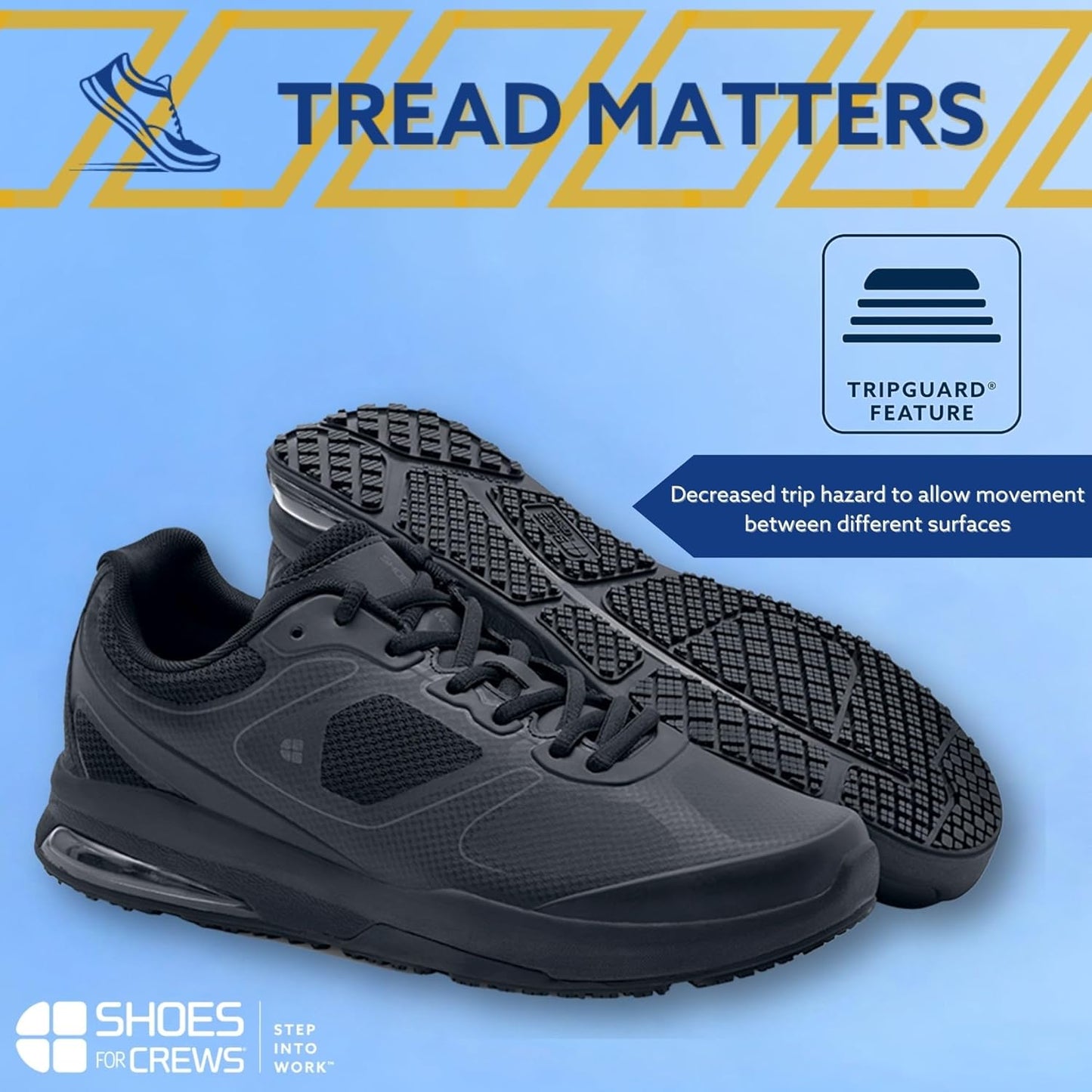 Shoes for Crews Men'S Slip-Resistant Work Sneakers - Comfortable, Non-Slip Shoes for Men in Food Service, Healthcare, Retail, Maintenance - Evolution II