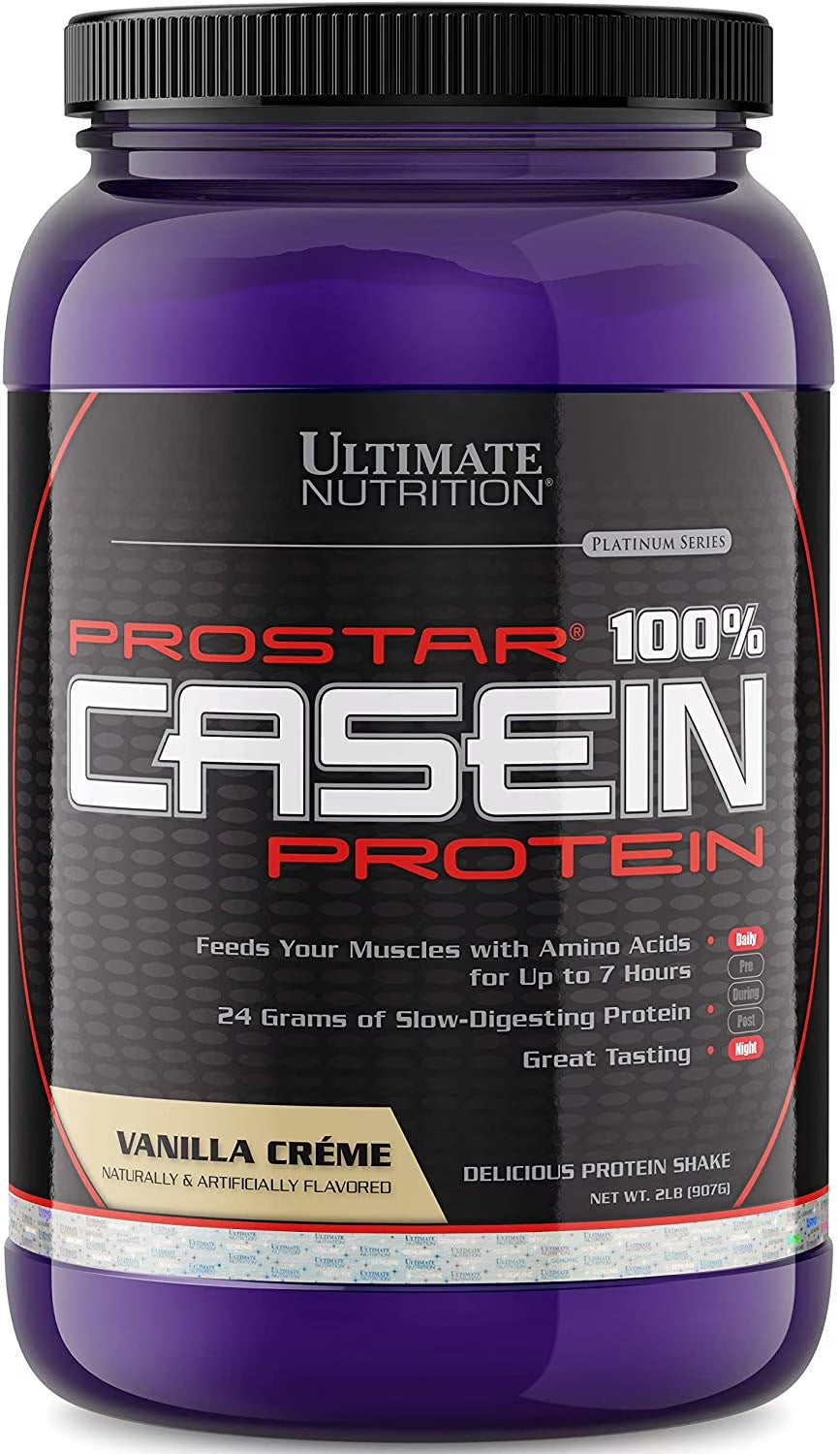 Prostar Micellar and Hydrolyzed Casein Protein Powder - Fat Free Overnight Muscle Growth and Recovery with Bcaas, 2 Pounds, Vanilla