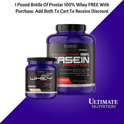 Prostar Micellar and Hydrolyzed Casein Protein Powder - Fat Free Overnight Muscle Growth and Recovery with Bcaas, 2 Pounds, Vanilla